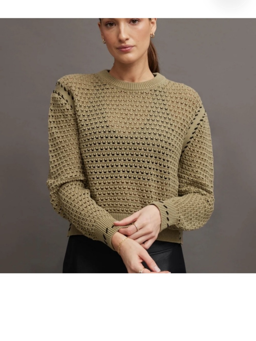 Varley Beige Crewneck Sweater for Womens